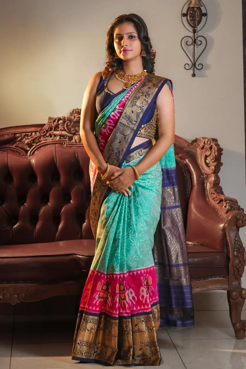 Twill Ikat Kanchi Saree