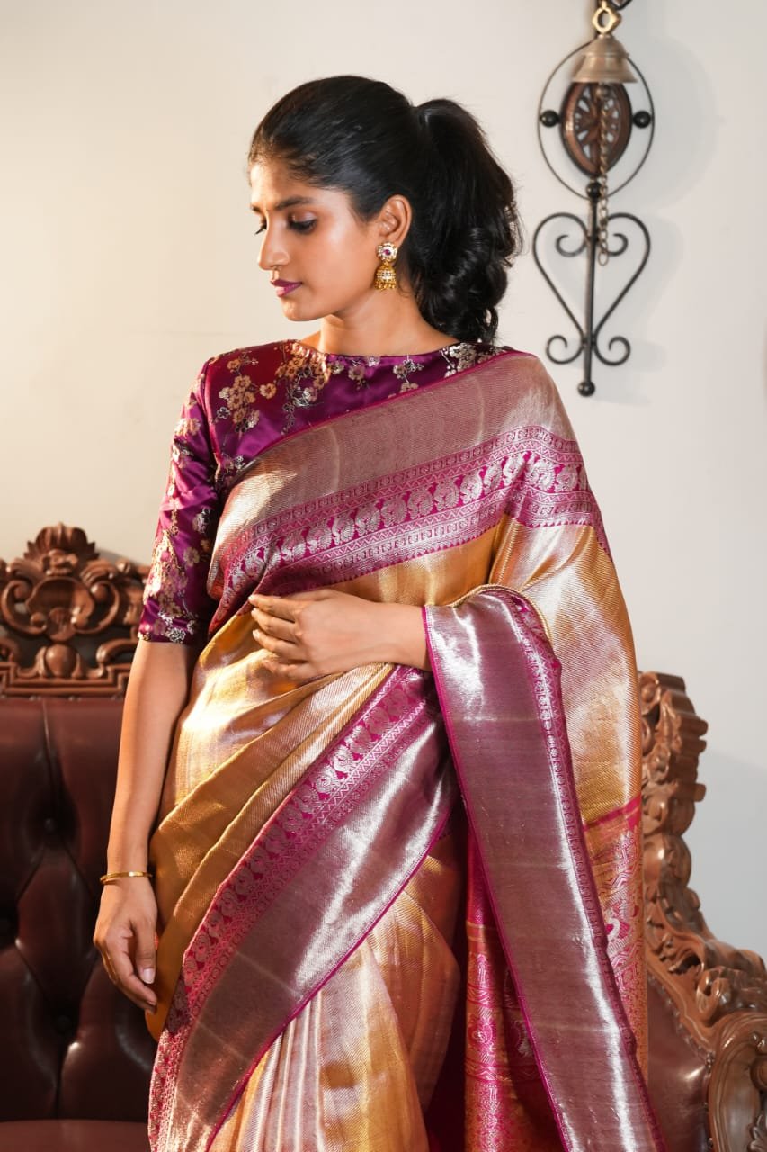 Kanjivaram tissue silk sarees hotsell