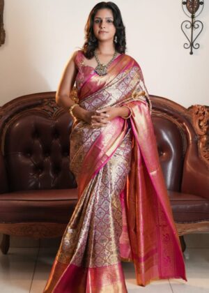 Pure Kanchipattu Saree with Patola design