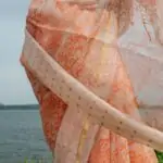 Pure Kora Inlay Sequin Border Saree