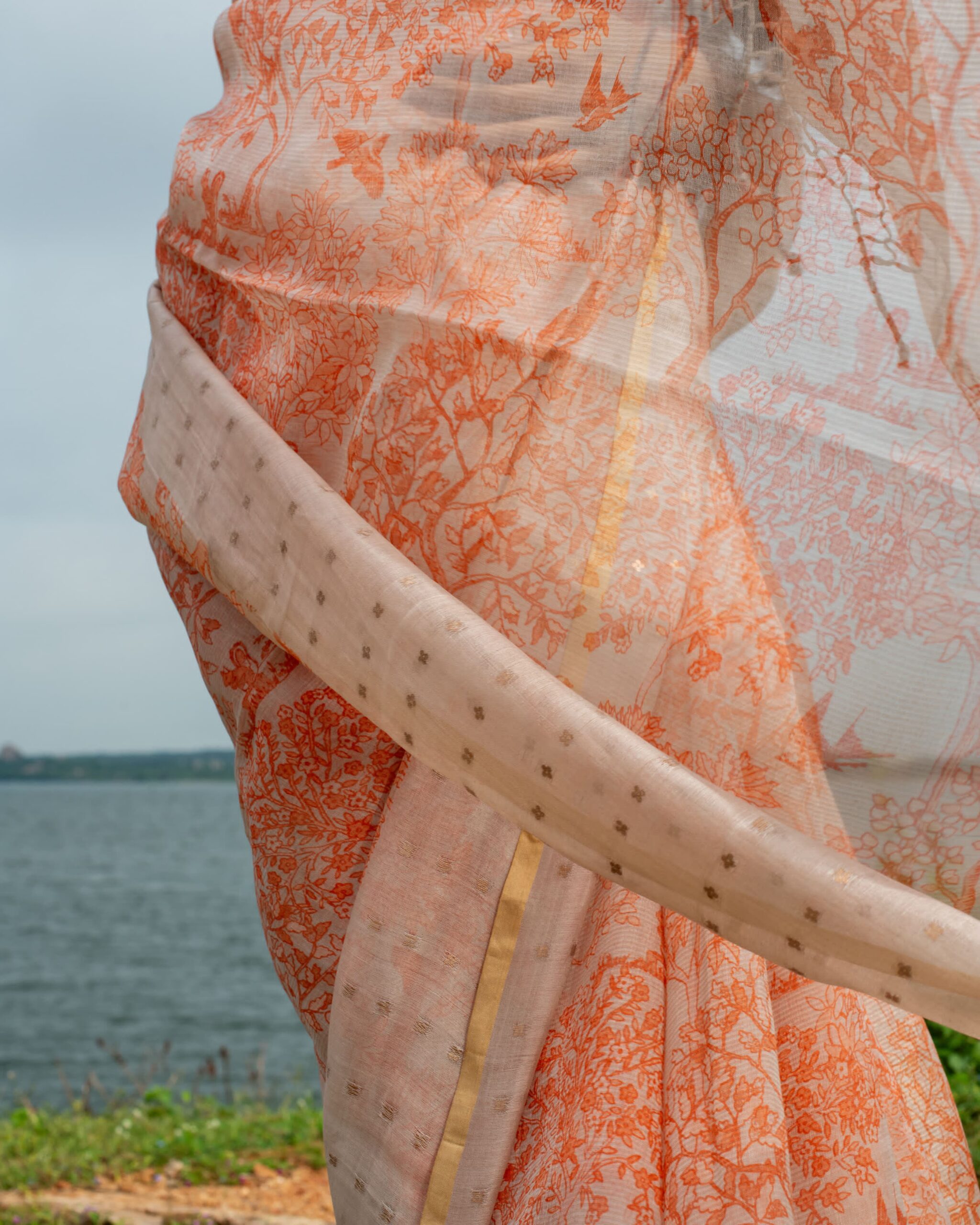 Pure Kora Inlay Sequin Border Saree Pure Kora Inlay Sequin Border Saree