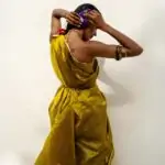 Designer Colorblocked Saree in Pure Chanderi Silk