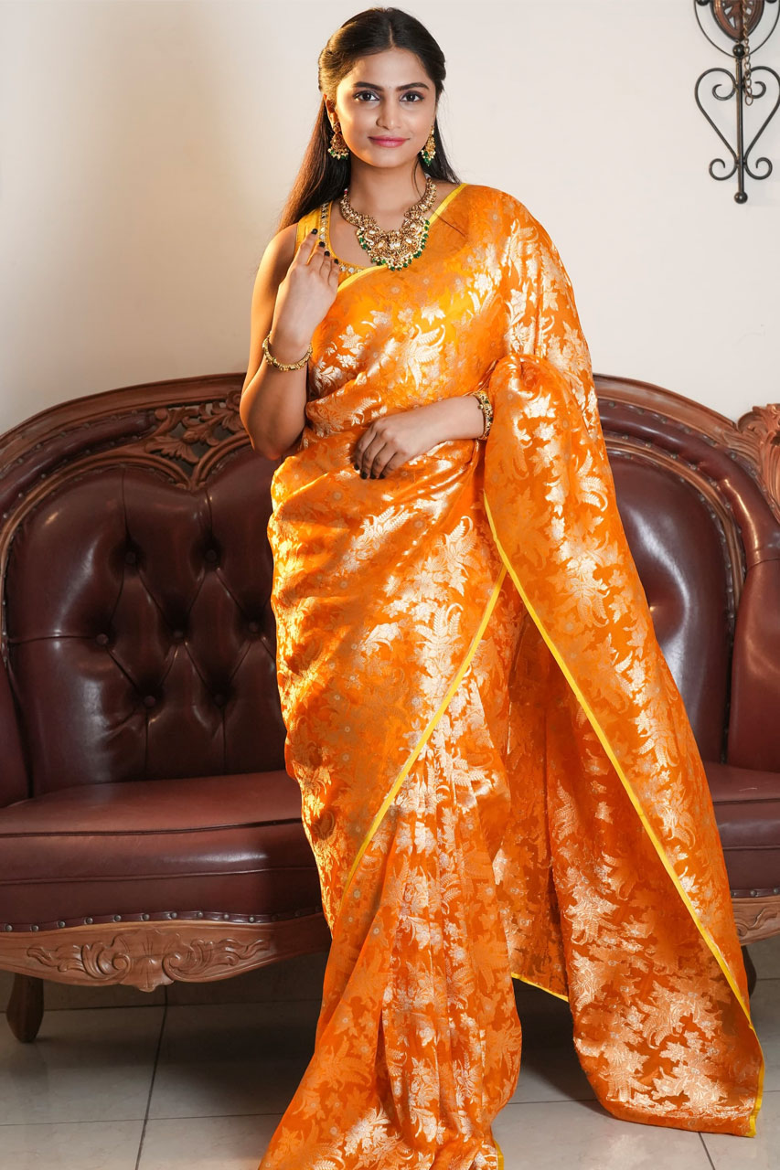 pure-kora-banaras-saree-with-contrast-lemon-yellow-2
