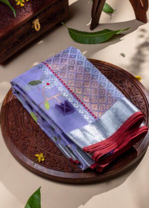 Zari Kota Silk Saree with Paithani Pattern Detail( Light Lavender)